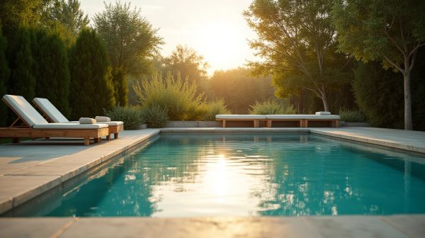 Piscine à fond plat avec banquette immergée : un confort exceptionnel pour vos moments de détente